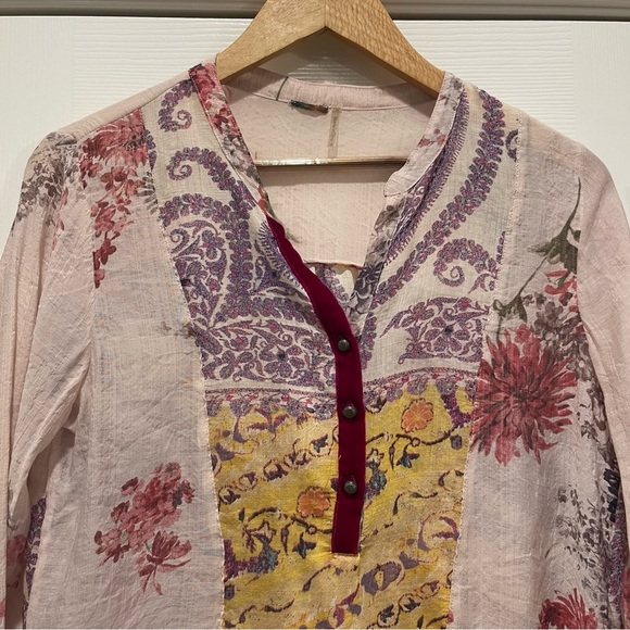 Anthropologie Aratta Silent Journey Top Heart Beat Blouse Tunic Women’s Small - Picture 4 of 8